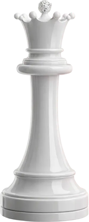 Platinum queen chess piece